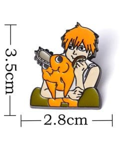 Alternative view of Chainsaw Man 'Denji & Pochita' Enamel Pin