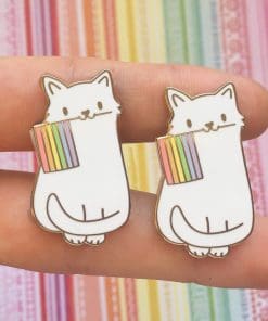 Cat 'Rainbow Pride Flag' Enamel Pin