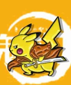 Alternative view of Pokemon 'Pikachu x Zenitsu' Enamel Pin