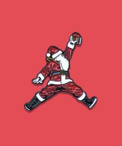 Alternative view of Santa 'Dunk' Enamel Pin