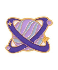 Colorful Planet 'Blue Planetary Rings' Enamel Pin