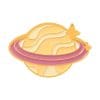 Colorful Yellow Planet 'Planetary Rings' Enamel Pin