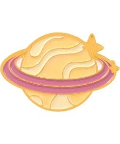 Colorful Yellow Planet 'Planetary Rings' Enamel Pin