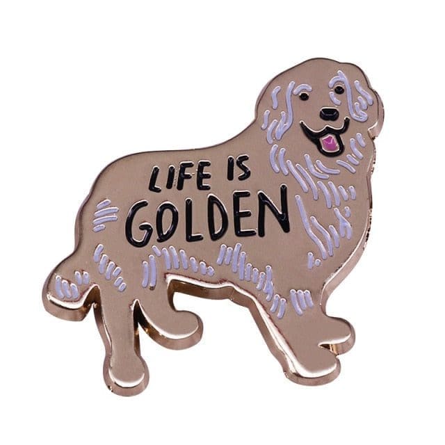 Dog 'Golden Retriever | Life is Golden' Enamel Pin - Image 4