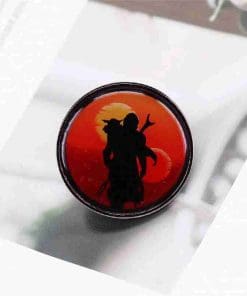 Alternative view of The Mandalorian 'Grogu & Boba Fett | Sunset' Enamel Pin