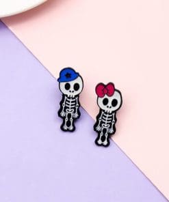 Alternative view of Halloween Punk 'Girl Skeleton' Enamel Pin