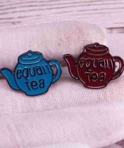 Teapot 'Equal Tea Set | Blue at Brown' Enamel Pin