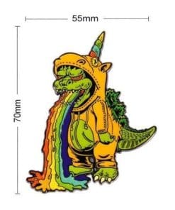 Alternative view of Godzilla 'Unicorn | Puking Rainbows 2.0' Enamel Pin