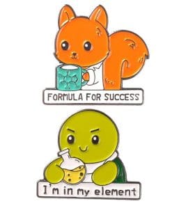 Cute Animal 'Science Animal Set of 2' Enamel Pin