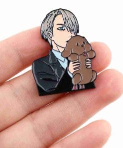 Alternative view of Yuri on Ice 'Victor and Makkachin' Enamel Pin