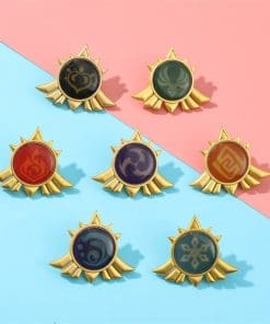 Alternative view of Genshin Impact 'Eye of God Elements | Rays' Enamel Pin