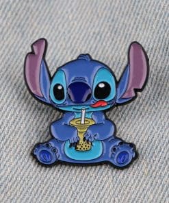Alternative view of Lilo & Stitch 'Stitch Drinking Bubble Tea' Enamel Pin