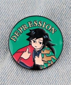 Alternative view of Demon Slayer 'Giyuu Tomioka | Depression' Enamel Pin