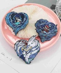 Alternative view of Princess Mononoke 'San and Moro' Enamel Pin