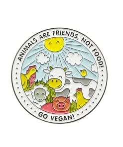 Go Vegan 'Animals Are Friends...' Enamel Pin
