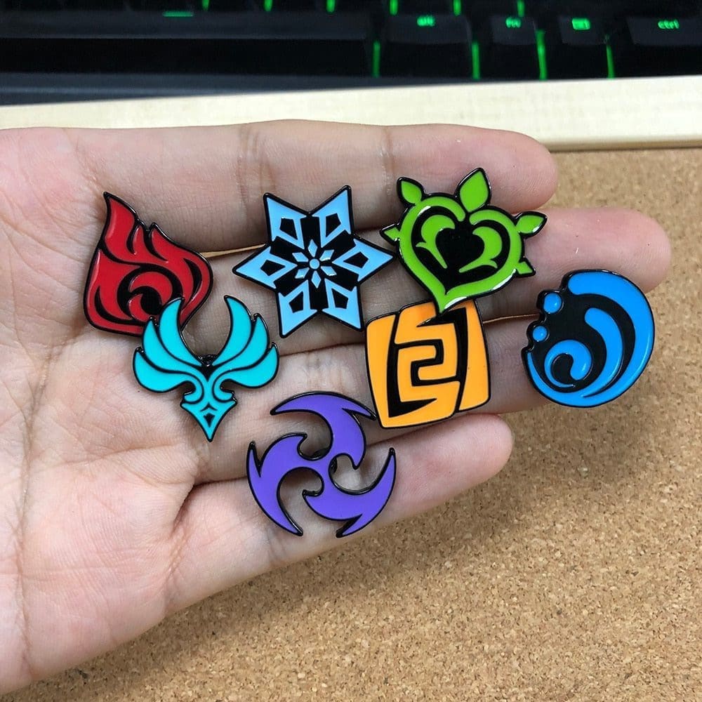 Genshin Impact 'Geo | Earth Element' Enamel Pin - Image 2