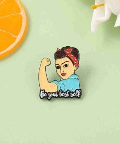 Alternative view of Strong Women 'Be Your Best Self' Enamel Pin