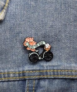Alternative view of Cute Bicycle 'Enjoy The Riide' Enamel Pin