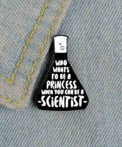 Alternative view of Science Beaker 'Who Wants To Be A Princess...' Enamel Pin
