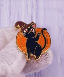 Cat Witches 'Pumpkin Black Kitten' Enamel Pin