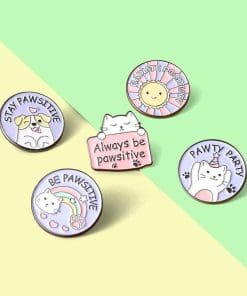 Alternative view of Cute Cat 'Pawty Party' Enamel Pin