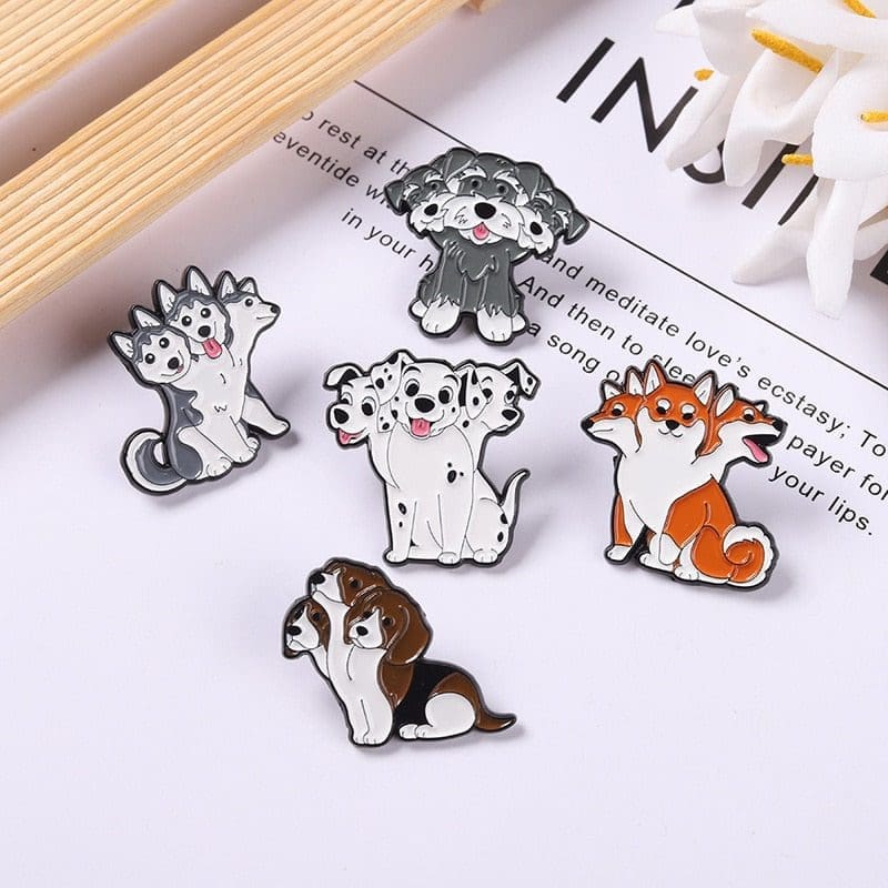 3 Heads Dog 'Basset Hound' Enamel Pin - Image 5