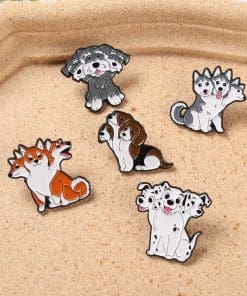 Alternative view of 3 Heads Dog 'Husky' Enamel Pin