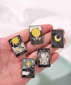 Tarot Card 'The Sun | Flowers' Enamel Pin - Image 4