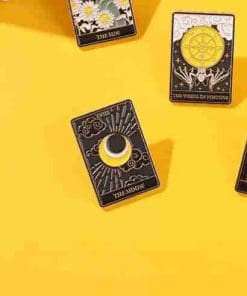 Alternative view of Tarot Card 'The Moon' Enamel Pin