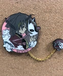 Demon Slayer 'Giyu | White Fox Chain' Enamel Pin