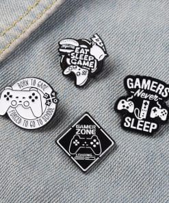 Alternative view of Gamer Quote 'Gamer Never Sleep' Enamel Pin