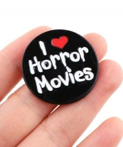Alternative view of Halloween 'I Love Horror Movies' Enamel Pin