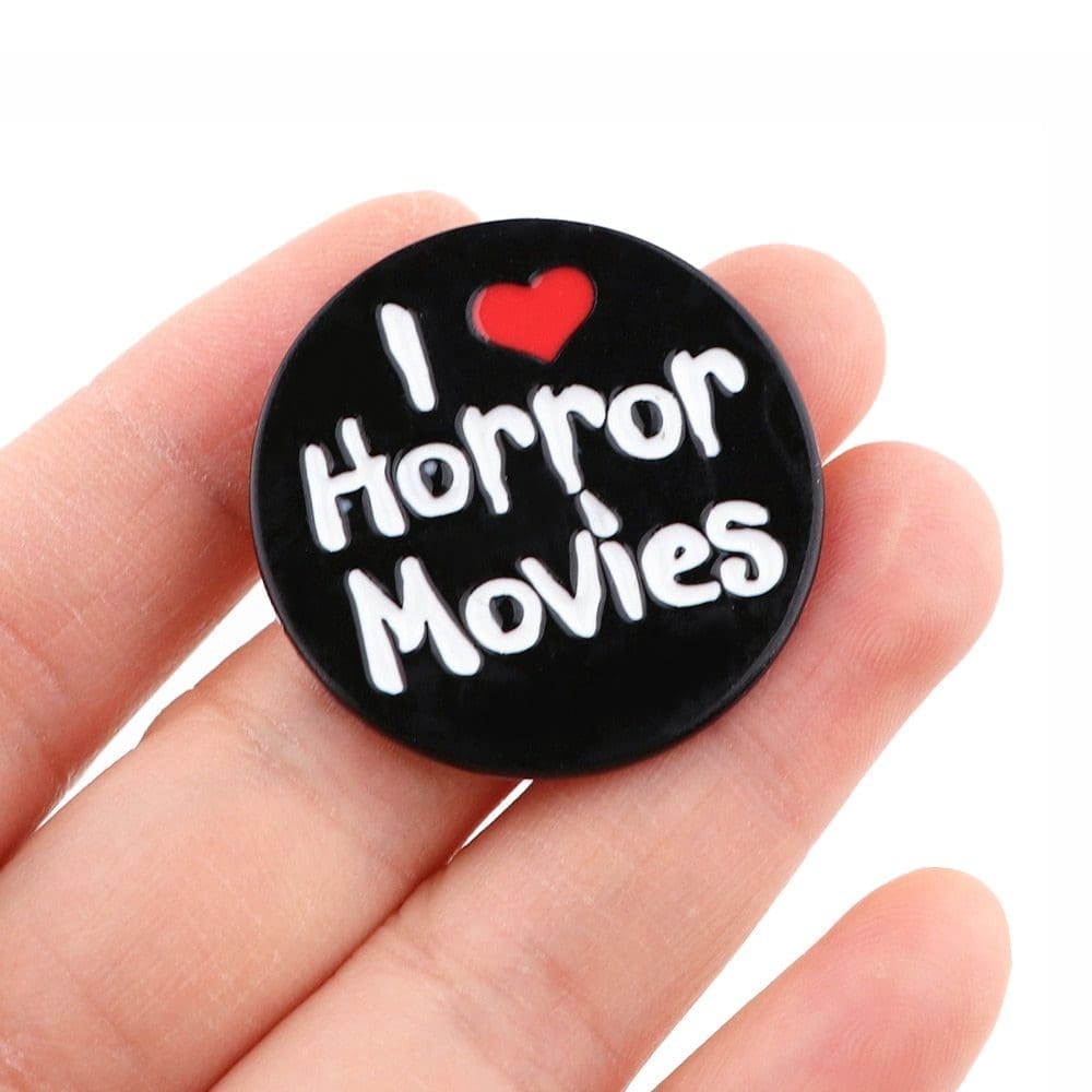 Halloween 'I Love Horror Movies' Enamel Pin - Image 2