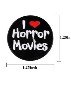 Halloween 'I Love Horror Movies' Enamel Pin - Image 4