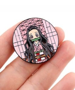 Alternative view of Demon Slayer 'Nezuko | Round Portrait' Enamel Pin
