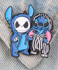 Alternative view of Mash-Up 'Jack Skellington x Stitch' Enamel Pin