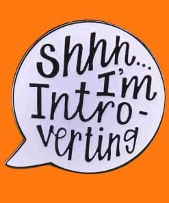 Alternative view of Speech Bubble 'Introverting' Enamel Pin