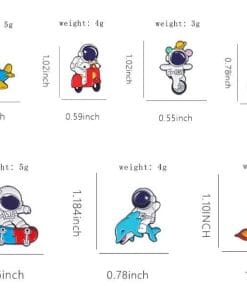 Cute Astronaut 'Unicycle Ride' Enamel Pin - Image 5