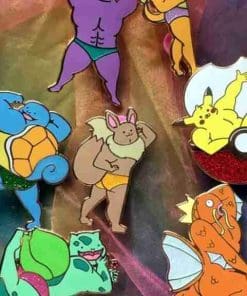 Alternative view of Pokemon 'Buff Muscle Eevee' Enamel Pin
