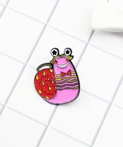 Happy Pink Snail Enamel Pin
