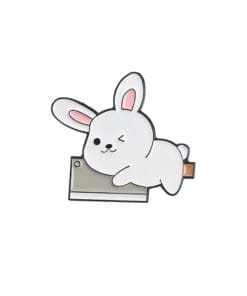 Funny Rabbit 'Riding Knife' Enamel Pin