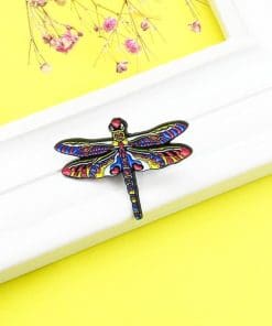 Alternative view of Colorful Majestic Dragonfly Enamel Pin
