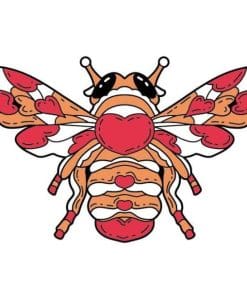 Cute Bee 'Hearty REd' Enamel Pin