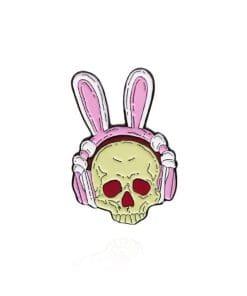 Groovy Skull 'Bunny Headphones' Enamel Pin