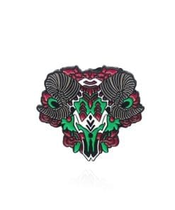 Animal Skull 'Green Ram' Enamel Pin
