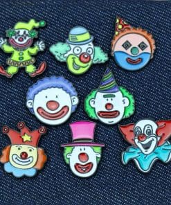 Alternative view of Funny Clown Face 'Ironic Smile' Enamel Pin