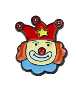 Funny Clown Face 'Star Red ' Enamel Pin
