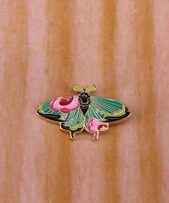 Alternative view of Butterfly 'Pink Flower Hairstreak' Enamel Pin
