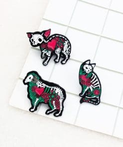 Alternative view of Animal Skeleton 'Dog | Punk Heart' Enamel Pin