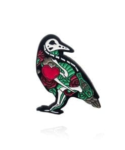 Animal Skeleton 'Crow | Punk Heart' Enamel Pin